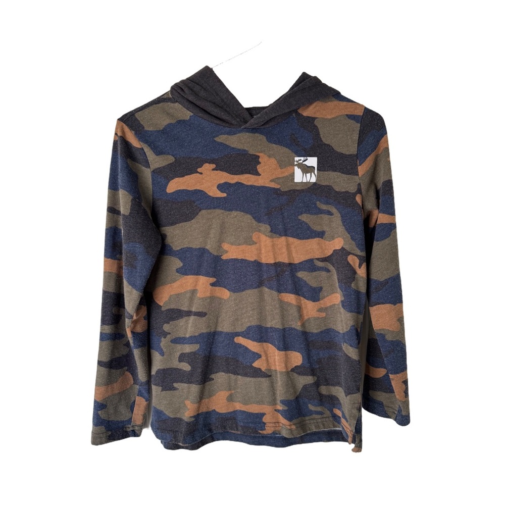 Abercrombie Kids Blue and Green Camouflage Hoodie Excellent Used Condition